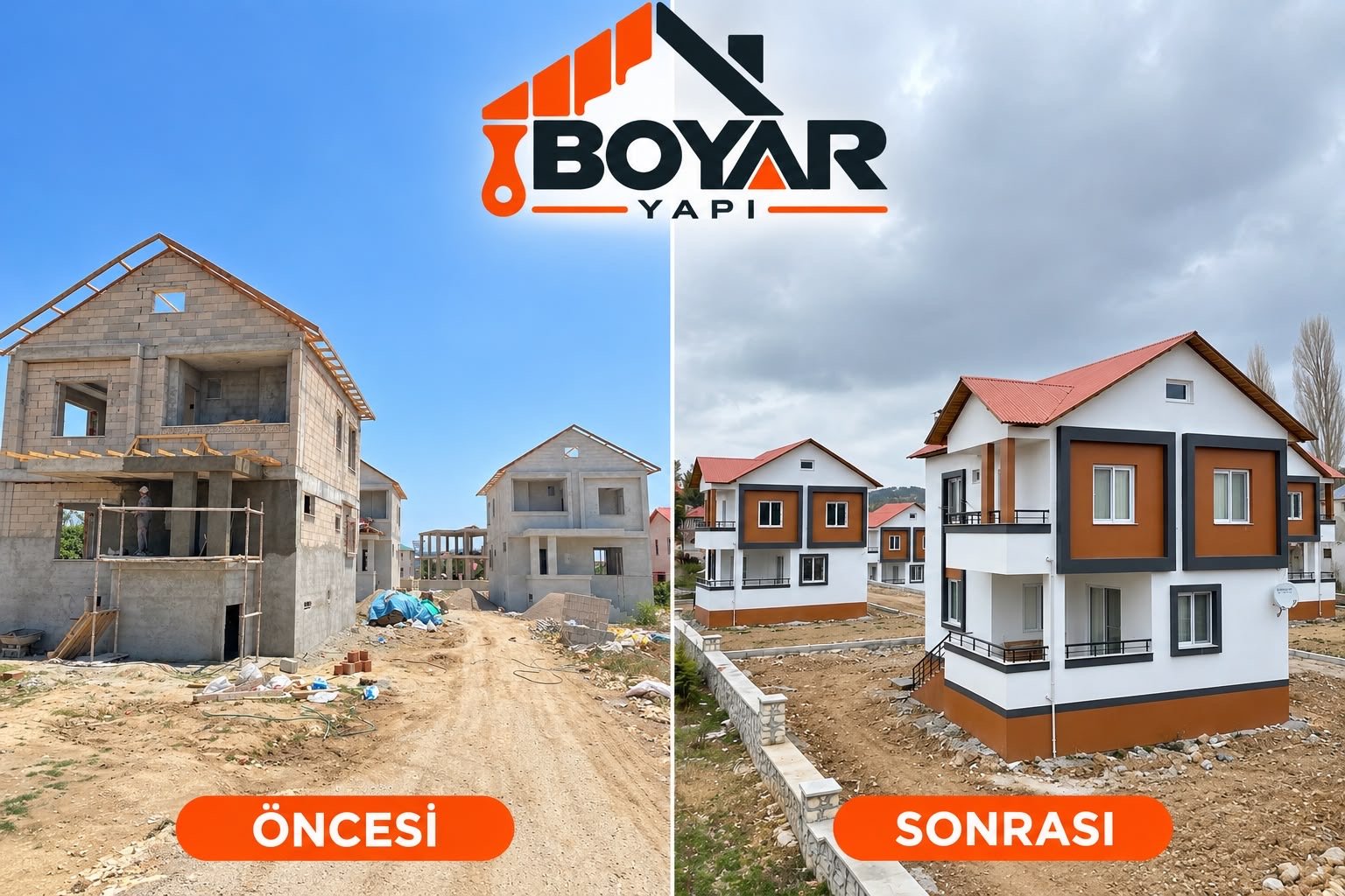 Apartman Dış Cephe Yenileme - öncesi ve sonrası, Toroslar, Mersin